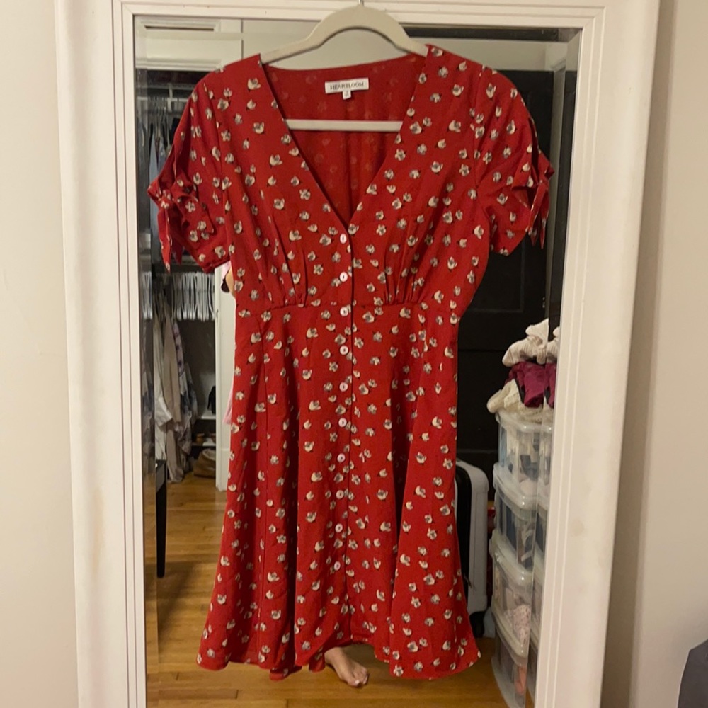 Floral patterned Red Dress